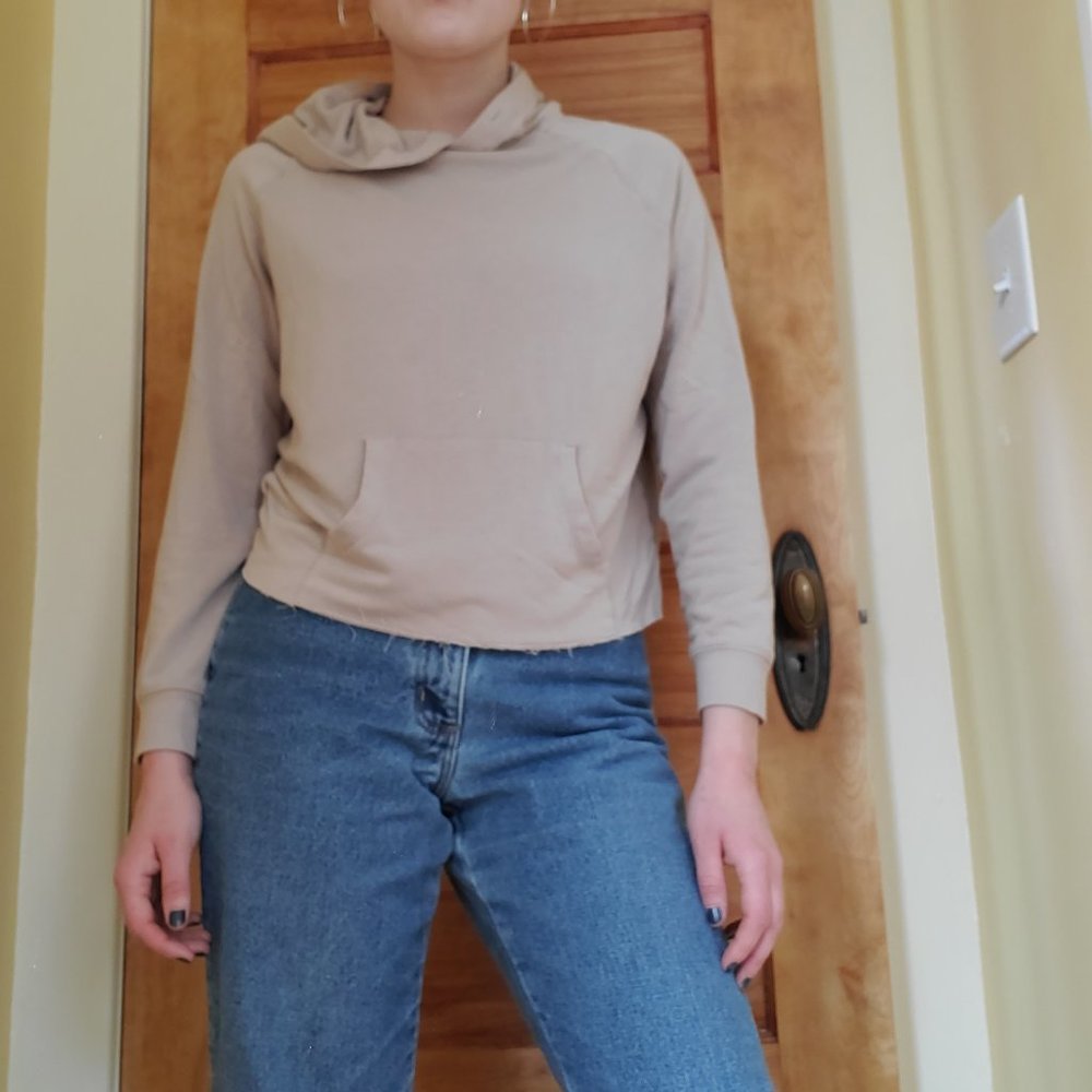 Cropped and Distressed Hem Workshop Hoodie